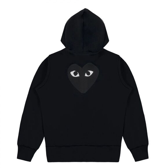 COMME DES GARCONS CDG PLAY BLACK HEART FULL ZIP BACK PRINT HOODIE SIZE XL - Picture 2 of 13